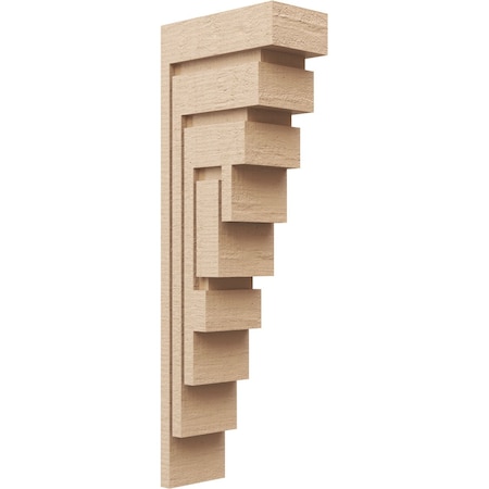 Ekena Millwork 5"W x 10"D x 30"H Thin Landon Rough Cedar Woodgrain TimberThane Corbel, Primed Tan CORUR05X10X30LANRCPR